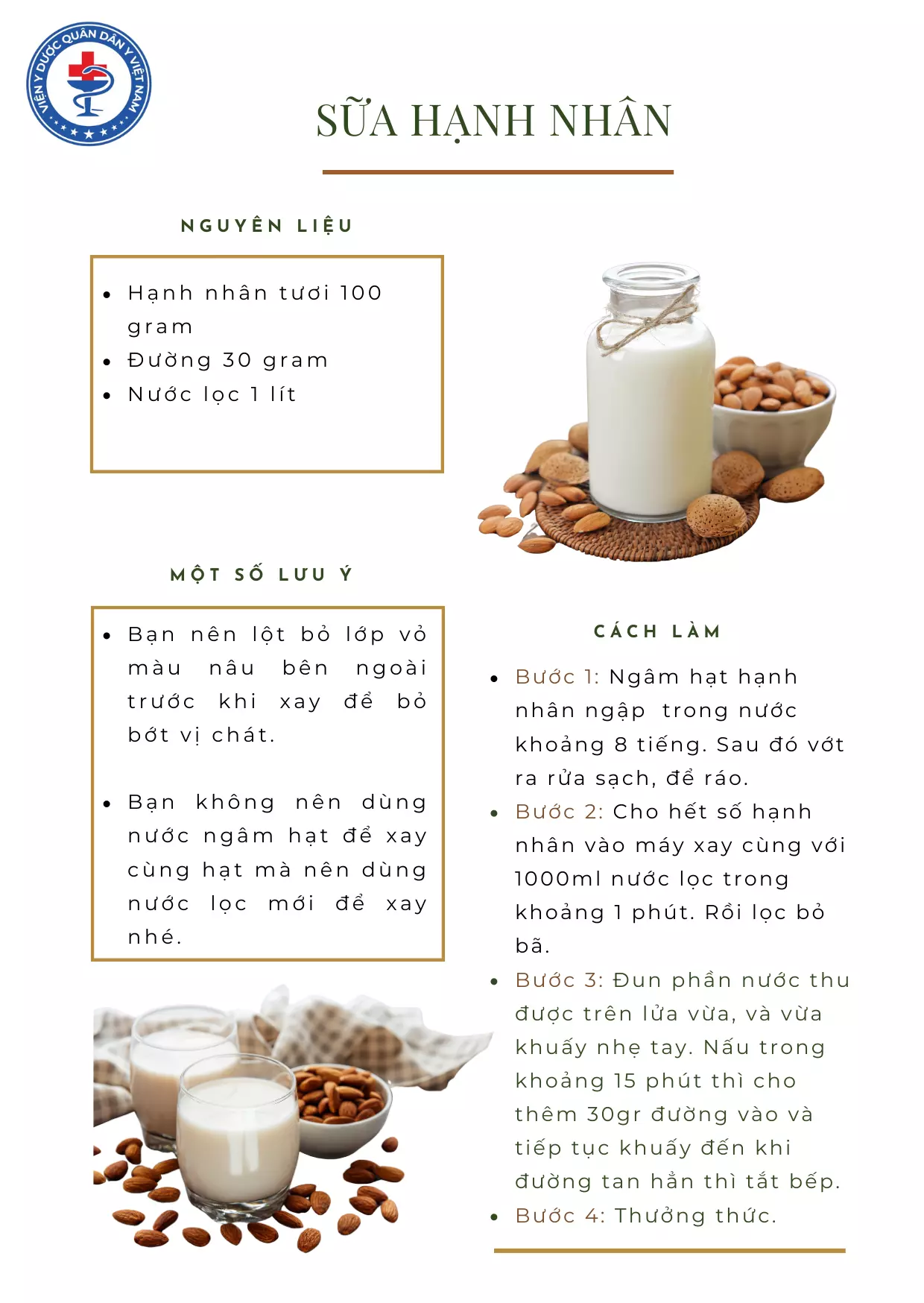 Cách nấu sữa hạnh nhân