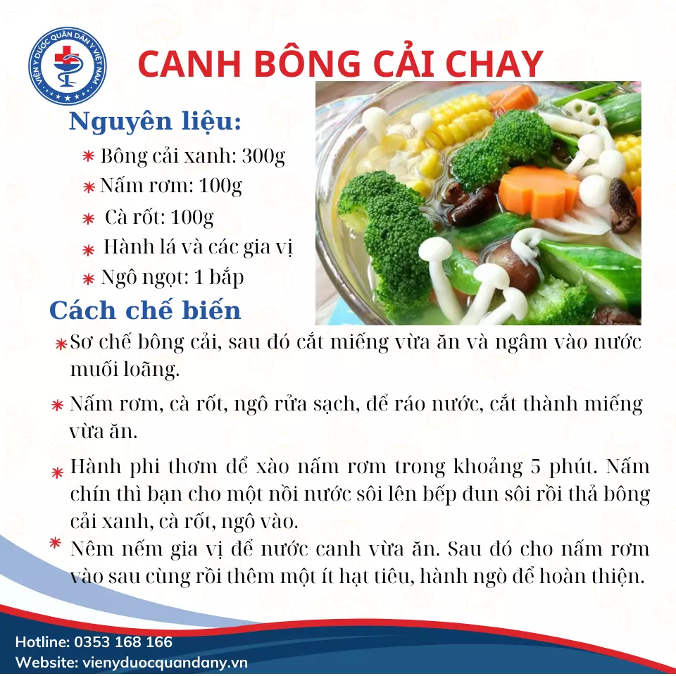 canh bông cải chay
