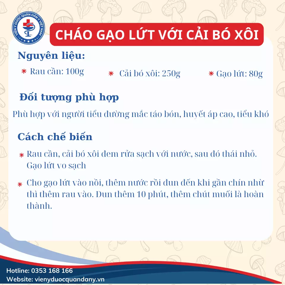 Cháo gạo lứt cho người tiểu đường