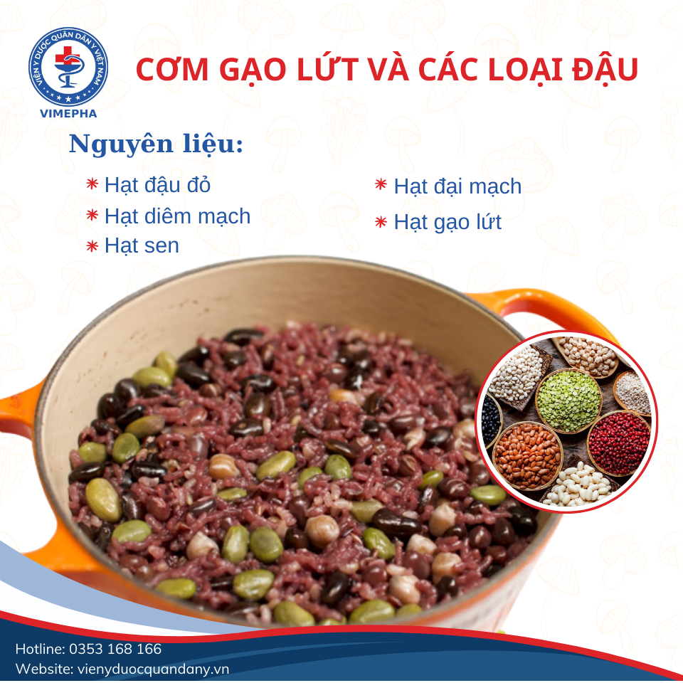 Cơm gạo lứt nấu các loại đậu