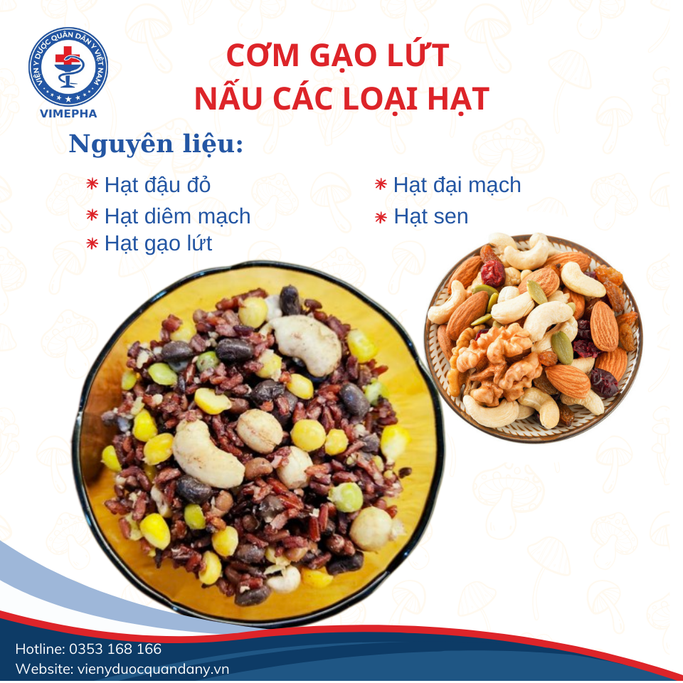 Cơm gạo lứt nấu các loại hạt